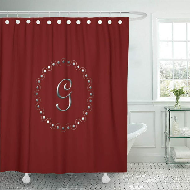 Cynlon Letter Silver Script G Dots Wave, The Great Red Wave Shower Curtain