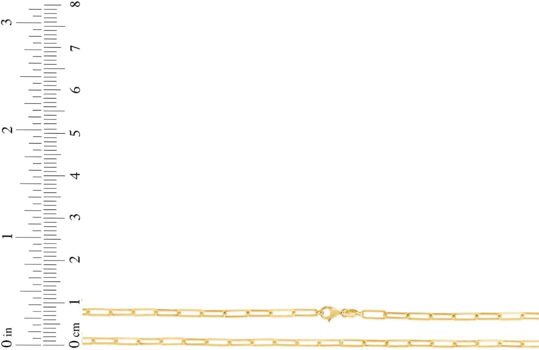 Floreo 10k Yellow Gold Solid Paperclip Chain Necklace