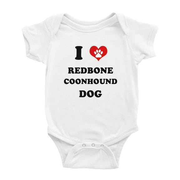 I Heart Redbone Coonhound Dog Funny Cute Baby Rompers Baby Clothes (White, 0-3 Months)