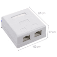 thumbnail image 4 of 10X RJ45 Network Socket - Shielded Mounted Double Wall Socket with CAT6A Ethernet LAN Cable Port, 4 of 5