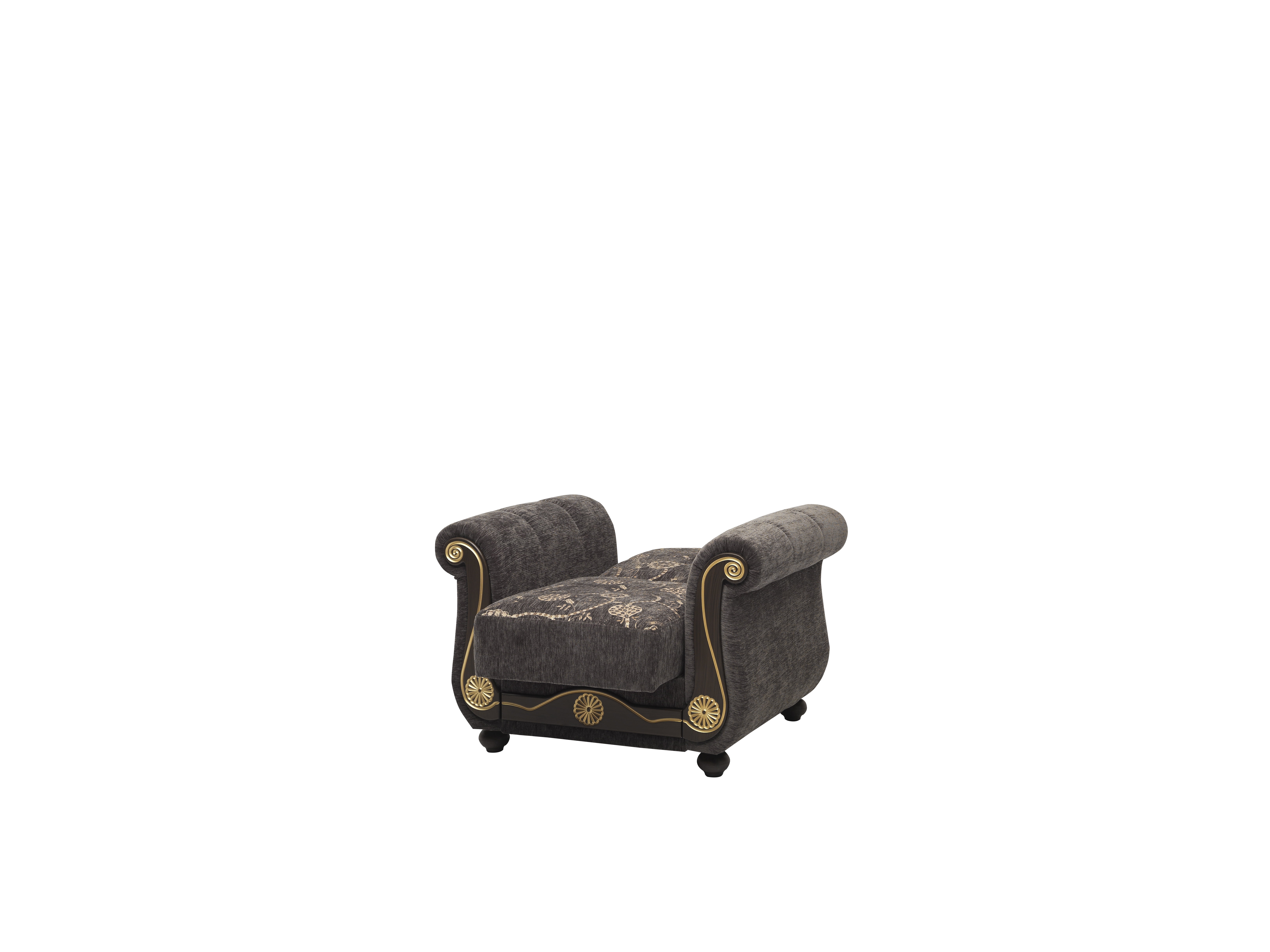 Ottomanson Convertible Accent Armchair with Hidden Storage, Firm Comfort Seating, Gray