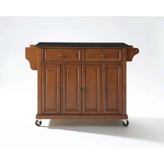 Durable Solid Hardwood Mobile Kitchen Cart with Elegant Raised Panel Doors and Ample Storage Space - Perfect Combination of Style, Functionality, and Quality