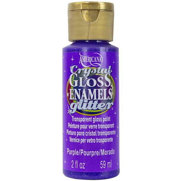 Americana Gloss Enamels Crystal Glitter Acrylic Paint 2ozPurple