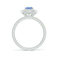 thumbnail image 2 of ANGARA Natural Split Shank Pear Tanzanite and Diamond Double Halo Ring in 14K White Gold for Women (Size-7x5mm) | December Birthstone, Anniversary, Jewelry Gift for Women | Natural Tanzanite Ring, 2 of 9