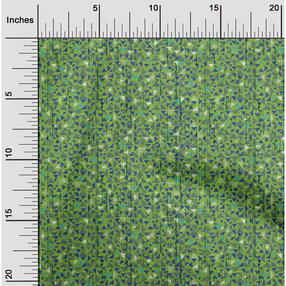 oneOone Cotton Jersey Light Green Fabric Texture & Triangle Geometric Sewing Fabric By The Yard Printed Diy Clothing Sewing Supplies 58 Inch Wide