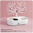 thumbnail image 4 of Expositor de collares, pendientes y anillos en forma de árbol para un almacenamiento eficiente Organizador de joyas blanco con cajones, 4 of 5