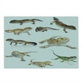 thumbnail image 2 of Reptile Cutting Board, Colorful Staring Leopard Gecko Family Image Prehistoric Reptiles Wildlife Print, Decorative Tempered Glass Cutting and Serving Board, Large Size, Multicolor, by Ambesonne, 2 of 5
