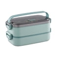 thumbnail image 1 of Fiambrera Macarena estilo japonés portador de alimentos Picnic caja Bento multifuncional 2 capas verde, 1 of 7