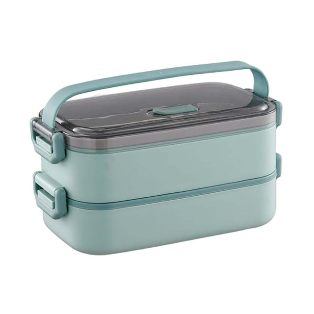 Fiambrera Macarena estilo japonés portador de alimentos Picnic caja Bento multifuncional 2 capas verde