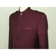 thumbnail image 3 of Mens Suit  Apollo King Banded Collarless Chinese Mandarin Wide Leg AG96 Burgundy, 3 of 8