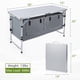 thumbnail image 2 of JOUYEK Mesa de camping, mesa de camping plegable con almacenamiento, mesa de cocina portátil, ligera, mesa de aluminio ajustable en 3 alturas para barbacoa, picnic, camping, senderismo, playa e interi, 2 of 5