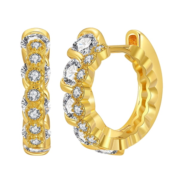 Pendientes Mujer Oro 18K Pendientes Turquesa Circonita Brillante Regalos Joyeria