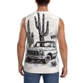 thumbnail image 4 of Balery Vintage Cactus Pickup Camisetas sin mangas para hombre, absorbe la humedad y protege contra el mal olor.-Large, 4 of 7
