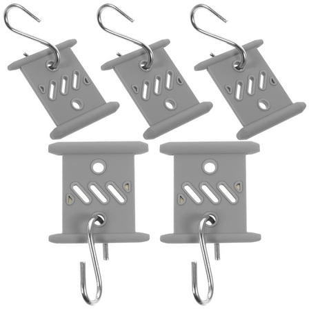KONTONTY 5Pcs Outdoor Camping Clothes Hooks Grey Rubber Iron S Shaped Awning Hanging Accessories