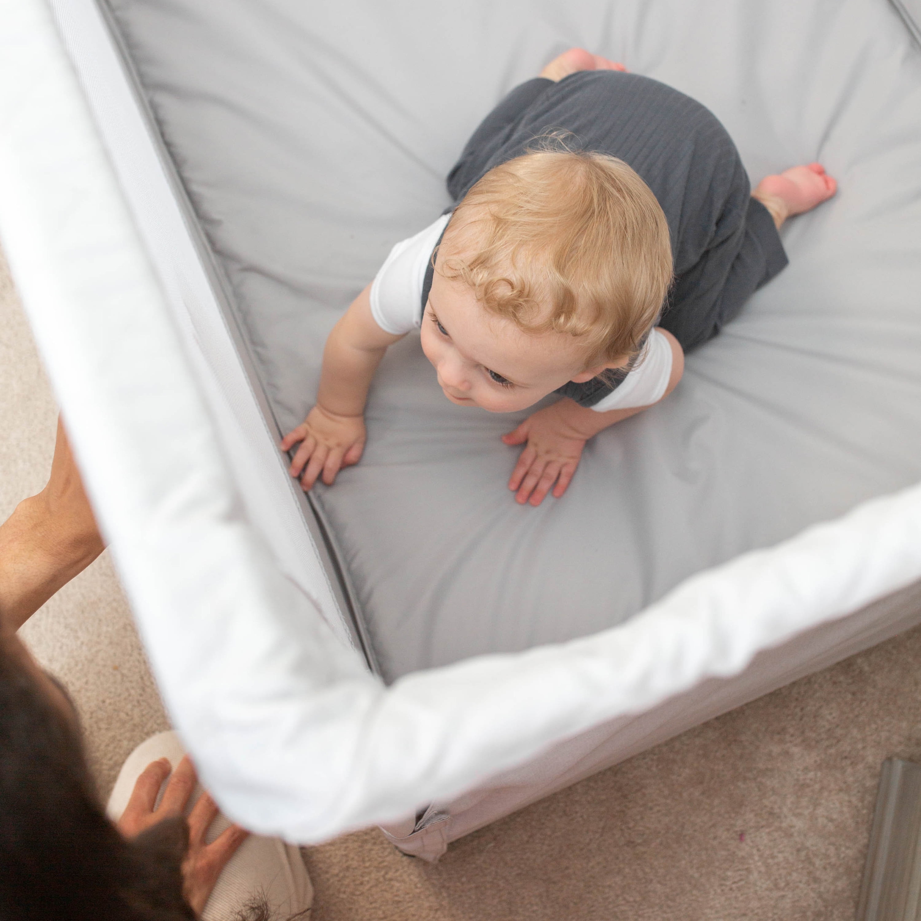 Baby Delight Lunaire Full Size Mesh Baby Crib & Playard, Driftwood Grey