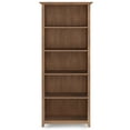 thumbnail image 4 of Amherst 30 inch Wide Solid Wood Transitional 5 Shelf Bookcase in Rustic Natural Aged Brown, 4 of 10