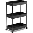 thumbnail image 5 of SOYO 3 Tier Rolling Storage Cart, Utility Cart Mobile Slide Out Organizer, Bathroom Standing Rack Shelving Unit Organizer for Kitchen, Bathroom, Laundry Room, Black, 5 of 8