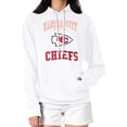 thumbnail image 4 of Women's G-III 4Her by Carl Banks White Kansas City Chiefs Team Logo Graphic Fleece Tri-Blend Pullover Hoodie, 4 of 5
