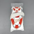 thumbnail image 2 of Ambesonne Romantic Bedding Set 4 Pcs, Valentine Love Hearts, Queen, Orange White Cream, 2 of 3