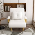 thumbnail image 3 of 3-in-1 Convertible Sleeper Chair Bed - Adjustable Backrest Sofa Bed with Pillow, White Grass Cloth, 3 of 12