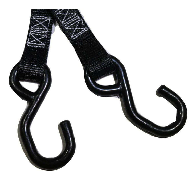 1 X 6' Cam Buckle Strap With 2 Fully Coated S Hooks Without Loop – Tie 4  Safe