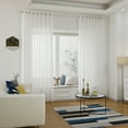 thumbnail image 2 of Festnight 2PCS 245*140cm Solid Color Curtains Polyester Fiber Grommet Light Filtering Casual Textured Privacy Curtains for Bedroom Living Room, 2 of 8