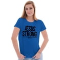 thumbnail image 4 of Jesus Strong Philippians 4:13 Bible Womens Fitted Plus Size Graphic Tee Brisco Brands 3X, 4 of 5