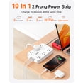 thumbnail image 4 of LENCENT Power Strip 2 Prong Surge Protector,6ft Extension Cord for Indoor,2 to 3 Prong Outlet Adapter Thin Flat Polarized Plug 6 AC&4 USB (2 Type-C),Wall Mount Outlet for Home, 4 of 11