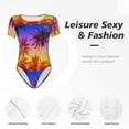thumbnail image 5 of Picia Palm Trees at Sunset Womens One Piece Swimsuits Modest Tummy Control Bathing Suits Lace Up Slimming Swim Suit-XX-Large, 5 of 9