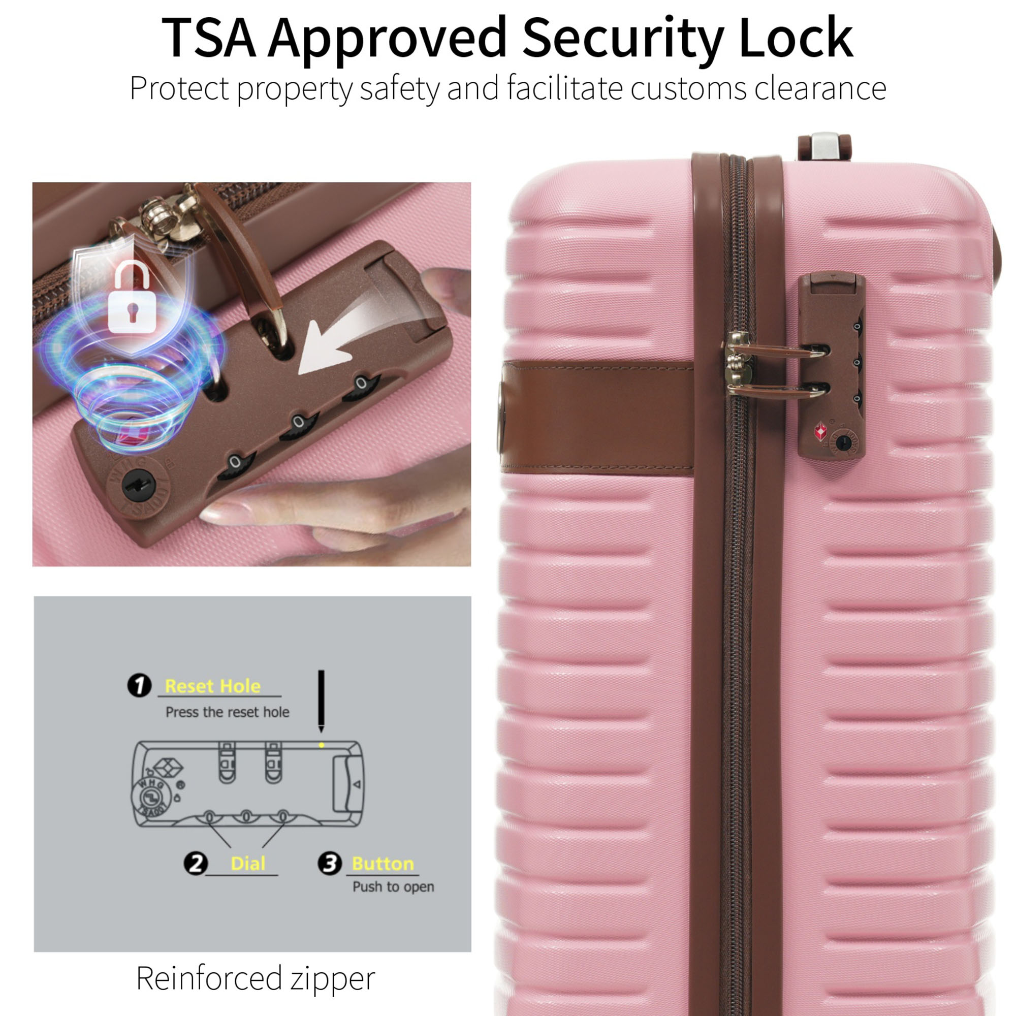 Luggage Sets 3 Piece Carry on Luggage 22x14x9 Airline Approved, Lightweight Hardshell ABS Suitcases with Wheels, 20 inch,