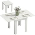 thumbnail image 1 of HOMCOM 55" Extendable Dining Table, Kitchen Table for 4-6 Person, White, 1 of 10