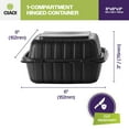 thumbnail image 5 of CIAO! 6"x6"x3" MFPP Black Hinged Container With Lid 1 Compartment (Case of 300), 5 of 10