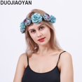thumbnail image 3 of Diadema de flores, guirnalda para el pelo, guirnalda de flores, tocado con cinta para boda, ceremonia, fiesta, Festival, 5 uds., 3 of 5
