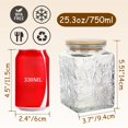 thumbnail image 2 of Tarro de cristal ANSQU Square Vintage 750 ml hermético con tapa, 2 of 6