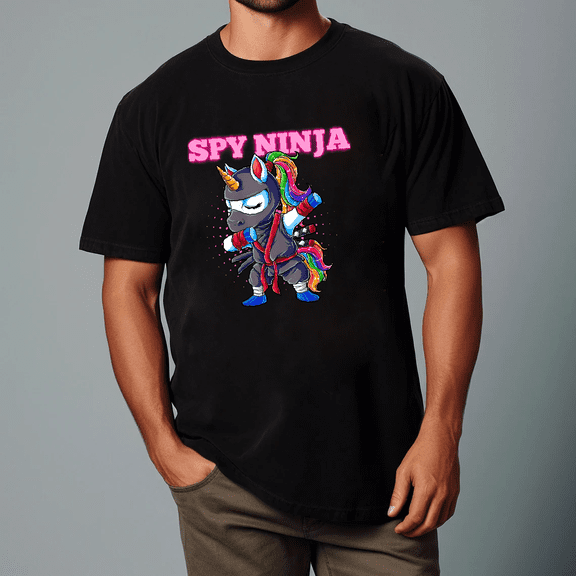 Cool Spy Gaming Ninjas Funny Unicorn Gamer Boy Girl Kids Art Unisex T-Shirt V11895 up to size 5XL