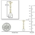 thumbnail image 3 of Dazzlingrock Collection Round 6mm Cultured Freshwater Pearl & 0.17 CT White Diamond Each 3 Stone Linear Push Back Drop Dangle Earrings for Women in 18K Yellow Gold, 3 of 4