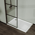 thumbnail image 5 of Resenkos34" Shower Screen Door Walk-In Wet-room, 3-panel Style, Tempered Glass, Black Paint Aluminum Frame, Black, 5 of 7
