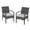 Gray/Light Gray, variant on GDF Studio Kilburn Outdoor Wicker Club Chairs with Cushion, Set of 2, Brown and Tan