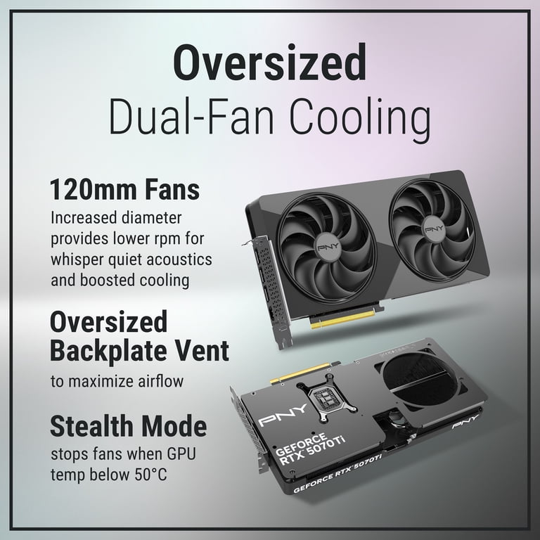 PNY NVIDIA GeForce RTX™ 5070 Ti Slim Dual-Fan, Dual-Slot OC
