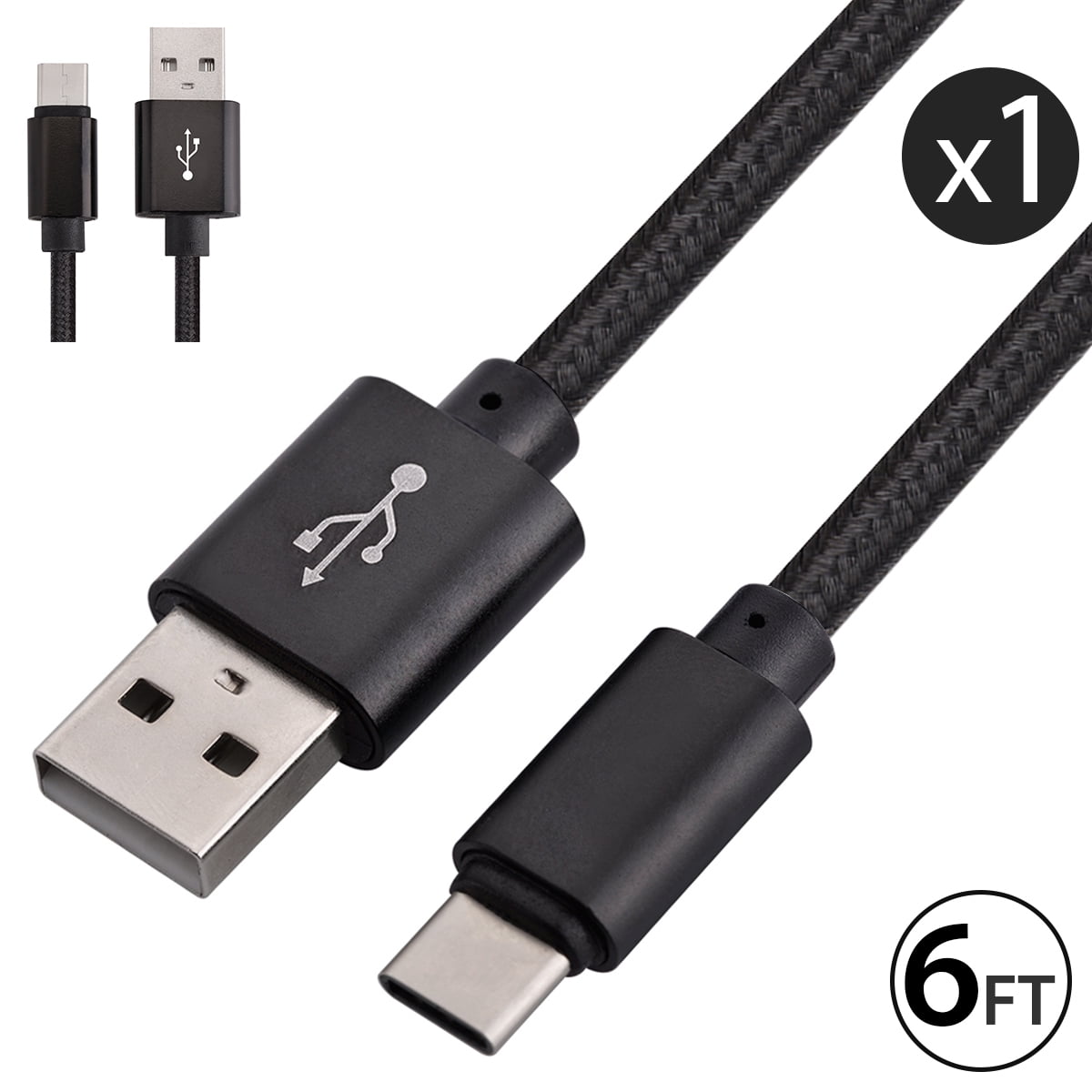USB Type C Cable Charger, FREEDOMTECH 6ft USB C to USB A ...