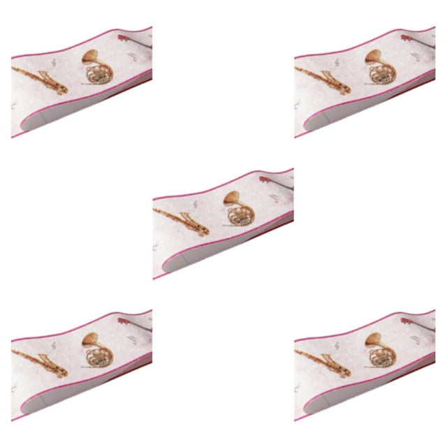 Decodeary Papier Peint Adhésif Non Endommageant pour Murs Bordure Imperméable Pêche Rouge Jaune Hache 5Ensemble
