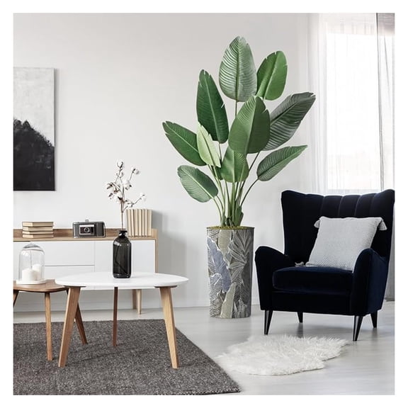 Artificial Tree in Modern Planter, Fake of Paradise Silk Tree for Indoor and Outdoor Home Decoration - 67" Overall Tall (Plant Pot Plus Tree)