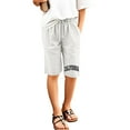 thumbnail image 4 of MuXiKeJi Clothes Girls School Uniform Bermuda Shorts Elastic High Waisted Straight Leg Midi Short Pants with Pockets, 4 of 4