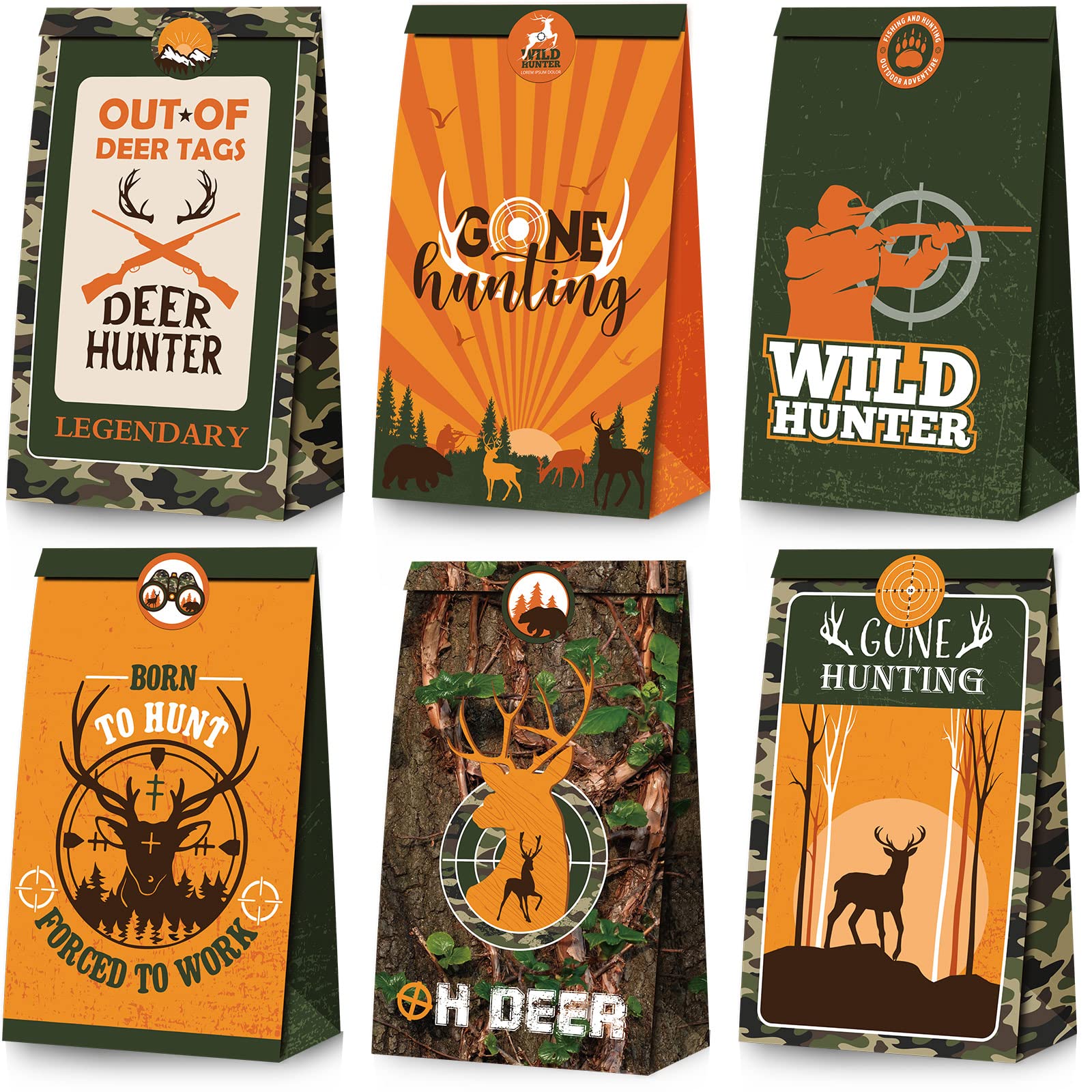 24 Pieces Mini Hunting Goodie Bags Hunting Birthday Party Supplies Camo