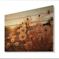 thumbnail image 2 of Designart "Sunset Dandelion landscape II" Floral Print on Natural Pine Wood, 2 of 5