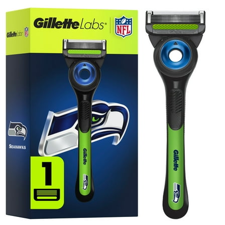 Gillette Labs Official Seahawks Licensed Razor for Men, 1 Handle, 1 Blade Refill