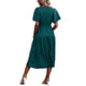 thumbnail image 3 of VISgogo Vestido Midi Elegante de Verano para Mujer, Vestido de Manga Corta con Cuello en V de Color Sólido con Cinturón para Fiesta en la Playa VISgogo  moda, 3 of 4