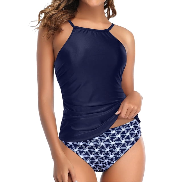 Traje de baño para mujer Correas de cuello regulables Talle alto Estilo casual Trajes de baño divididos elegantes y cómodos para fiestas en la playa Tipo 6 M