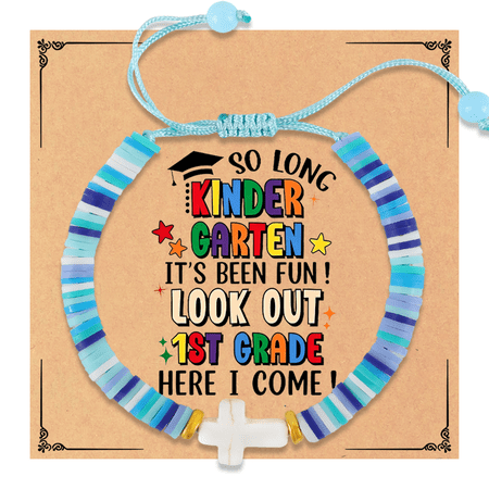 Class of 2026 Graduation Cross Bracelet for Her - Christian Gift for Daughter Granddaughter Niece, Adjustable Beaded Jewelry