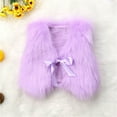 thumbnail image 2 of Annhoo Baby Girls Fuzzy Shrugs Vest Winter Comfy Sleeveless Tie up Cardigans Toddler Elegant Outwear for Party, 2 of 3